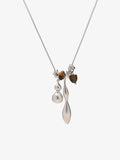 Fairyokai Balance Veil tiger eye gourd roller bead necklace, on a white background.