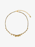 Fairyokai Breeze Whisper gold leaf natural stone necklace on white background.