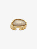One Fairyokai Crack Light resin gold ring on a clean white background, showing the oval crack-textured resin stone in a gold-tone open band.