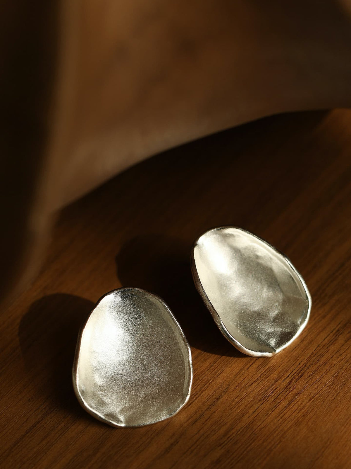 Fairyokai Pillow Stone Matte Slice Earrings — close-up detail of matte stone slice texture and finish