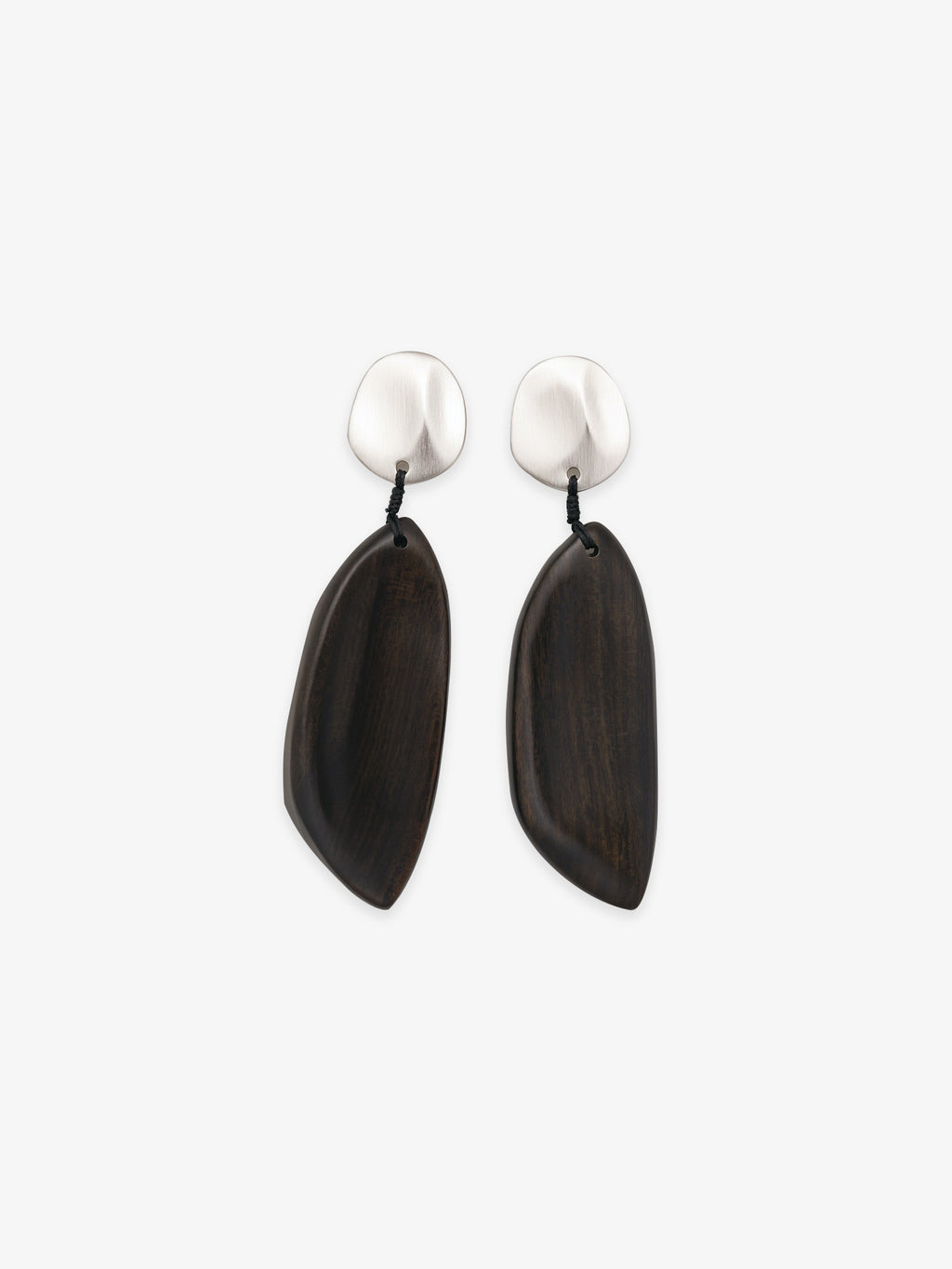 Pair of Fairyokai Quiet Leaf Silver Disc Earrings — main product shot on clean background