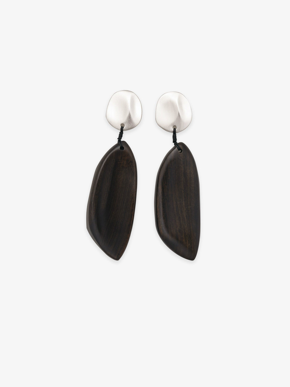 Pair of Fairyokai Quiet Leaf Silver Disc Earrings — main product shot on clean background