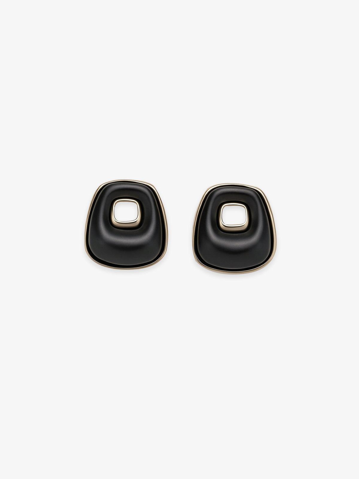 Pair of Fairyokai Resting Corner Trapezoid Ebony Earrings — main product shot on clean background