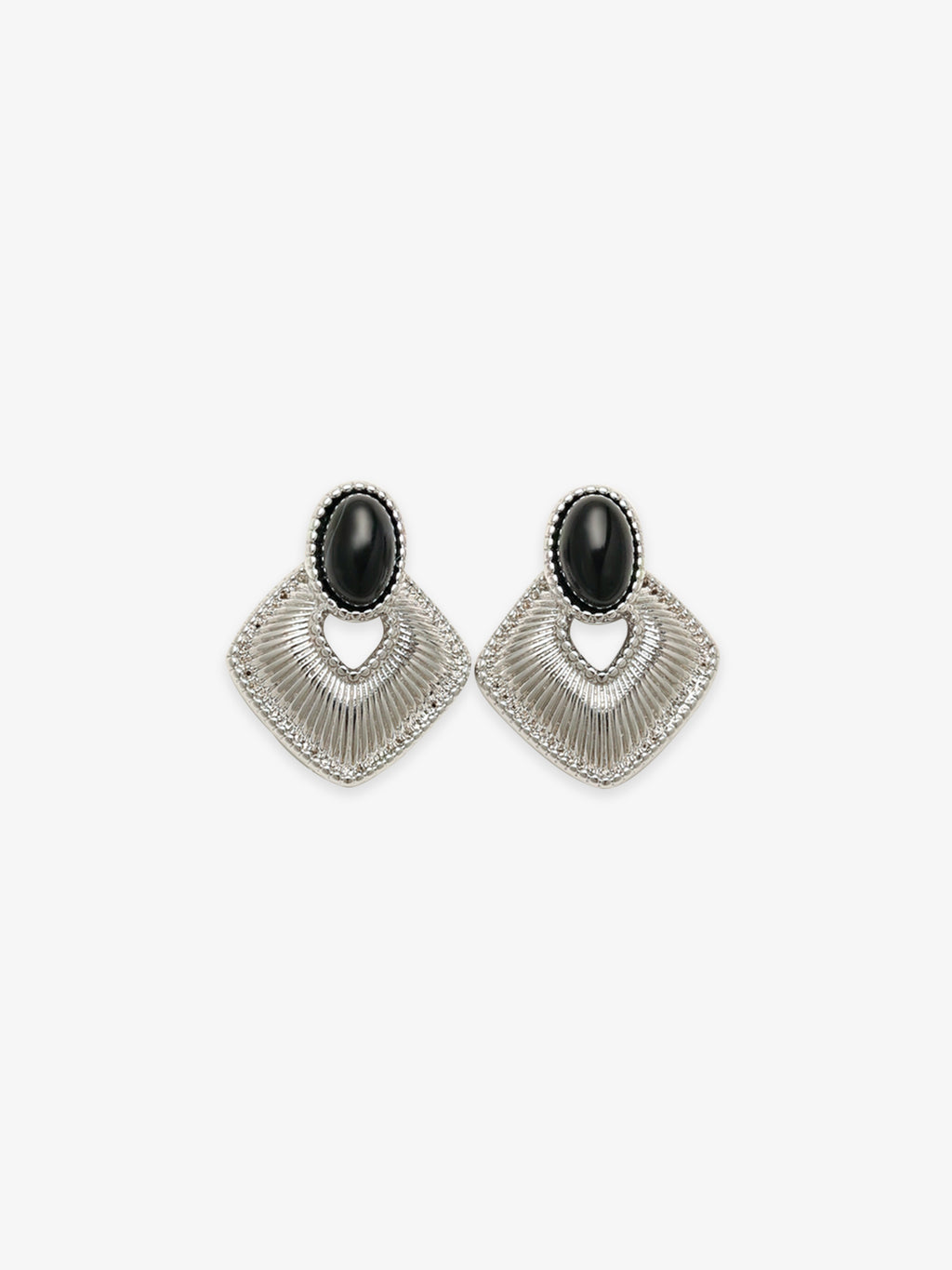 Pair of Fairyokai Silent Order Black Agate Earrings — main product shot on clean background