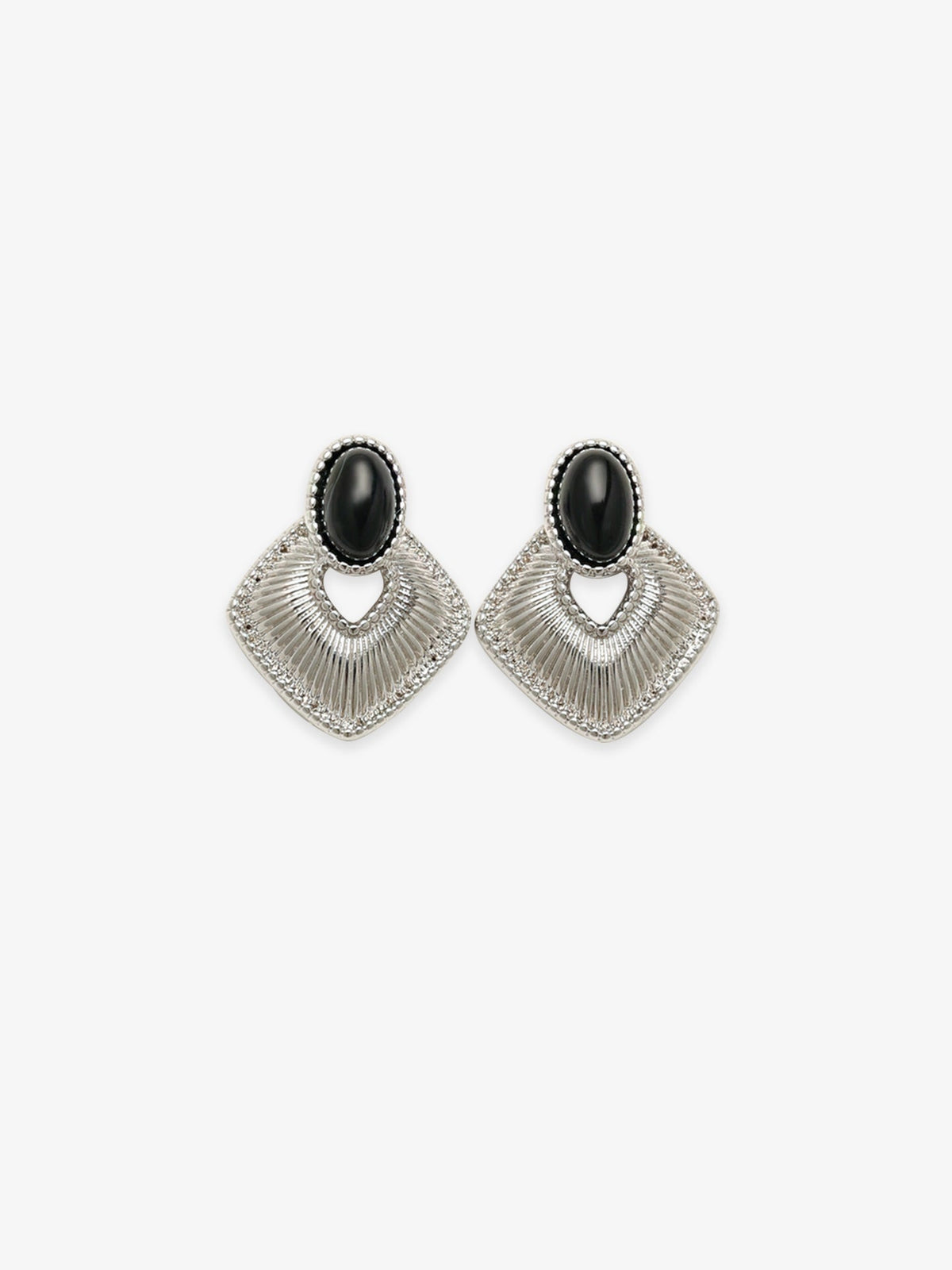 Pair of Fairyokai Silent Order Black Agate Earrings — main product shot on clean background