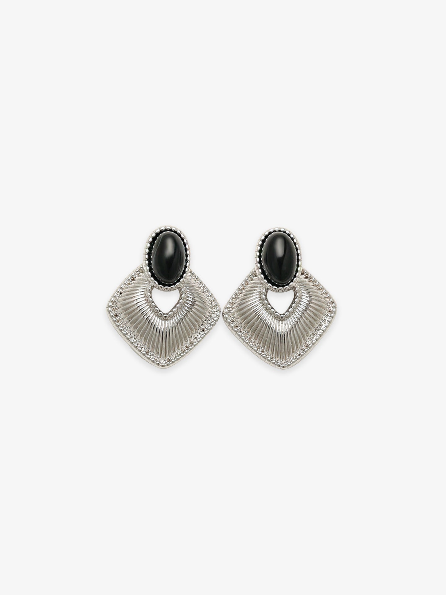 Pair of Fairyokai Silent Order Black Agate Earrings — main product shot on clean background