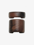 Two Fairyokai Vein Cuff PU leather bracelets on a clean white background, shown as a stacked set with dark brown leather texture.