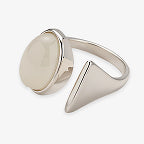 Open Chord Silver Natural Stone Ring product thumbnail