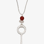 Red Agate Crystal Key Pendant Necklace product thumbnail